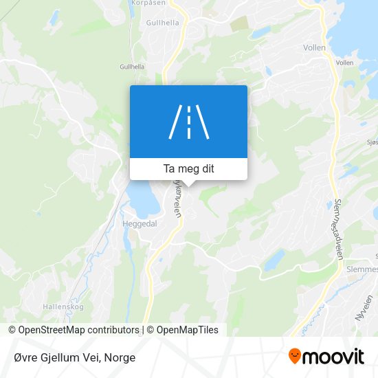 Øvre Gjellum Vei kart