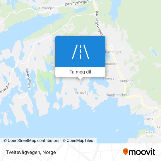 Tveitevågvegen kart