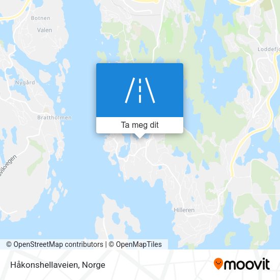 Håkonshellaveien kart