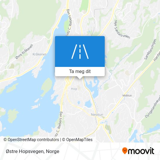 Østre Hopsvegen kart