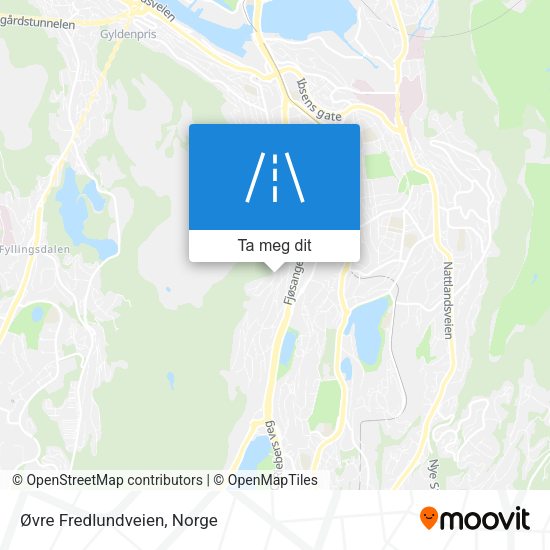 Øvre Fredlundveien kart