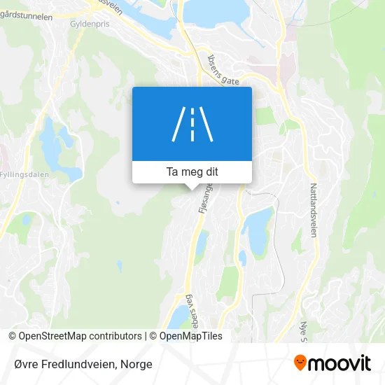 Øvre Fredlundveien kart