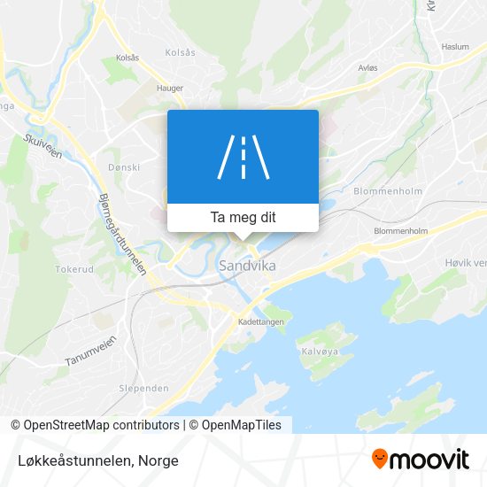 Løkkeåstunnelen kart