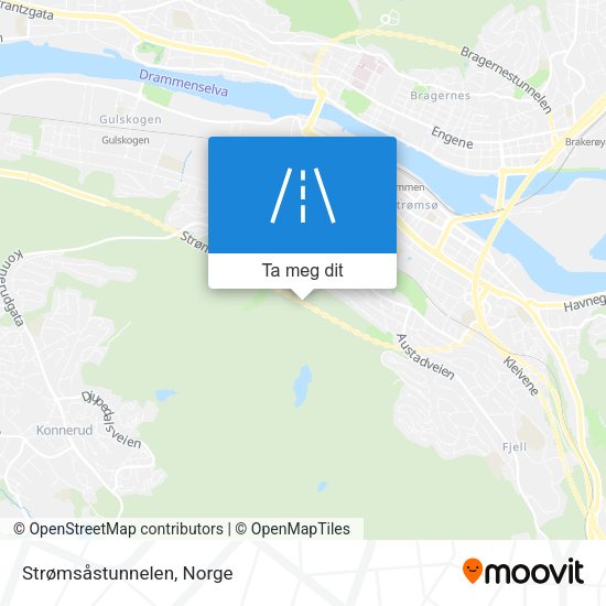 Strømsåstunnelen kart