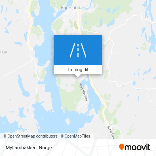Myllarsbakken kart