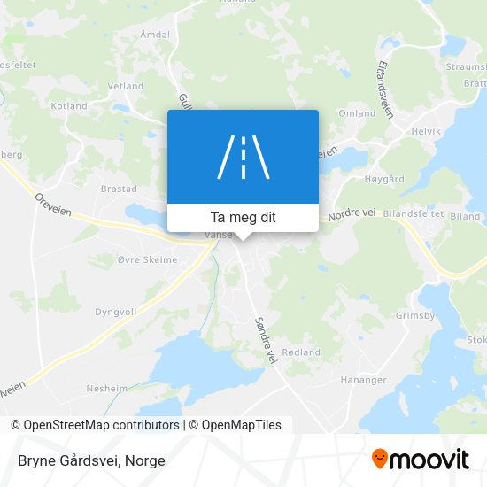 Bryne Gårdsvei kart