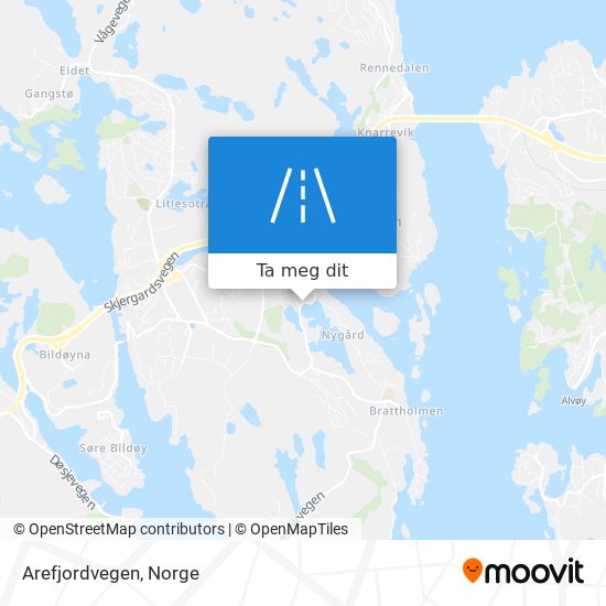 Arefjordvegen kart