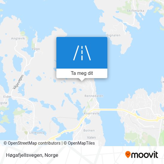 Høgafjellsvegen kart