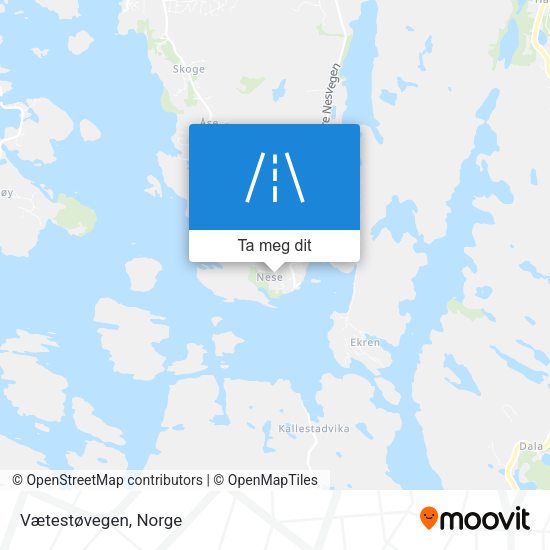 Vætestøvegen kart