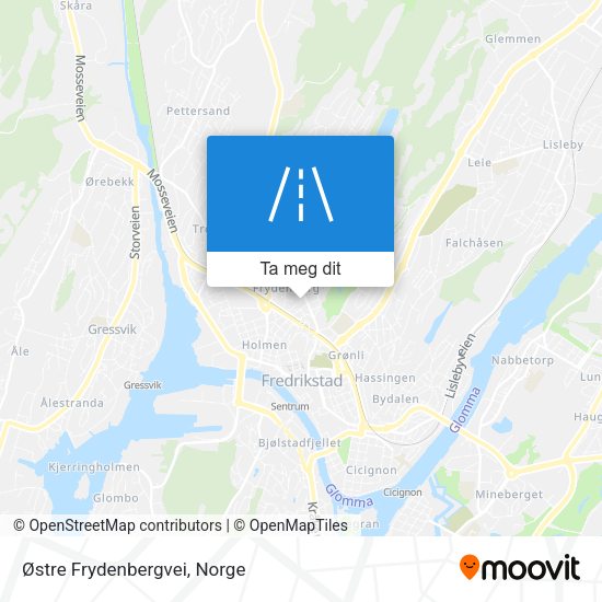 Østre Frydenbergvei kart