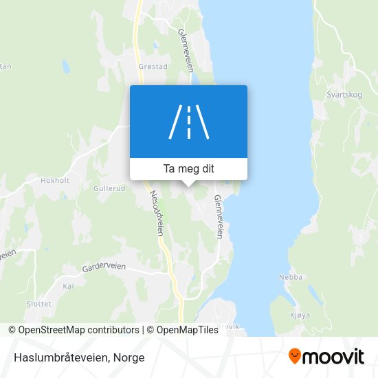 Haslumbråteveien kart