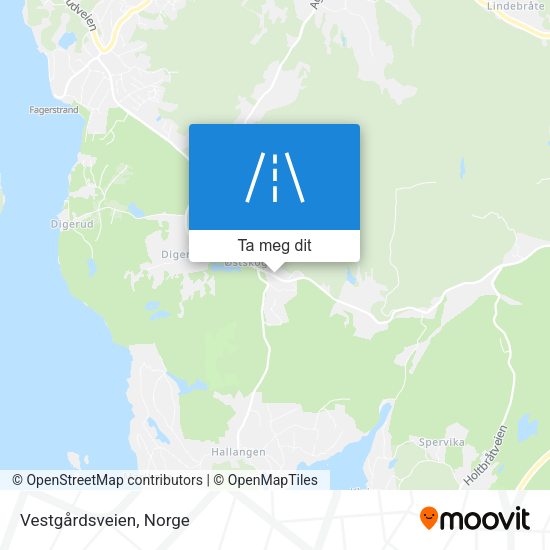 Vestgårdsveien kart