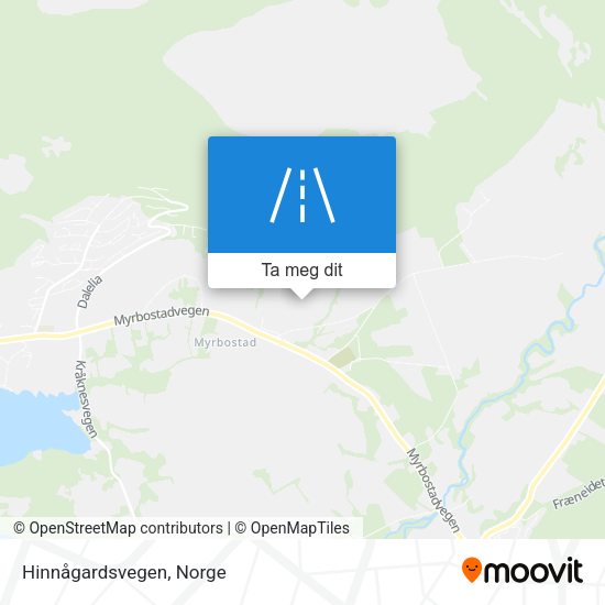 Hinnågardsvegen kart