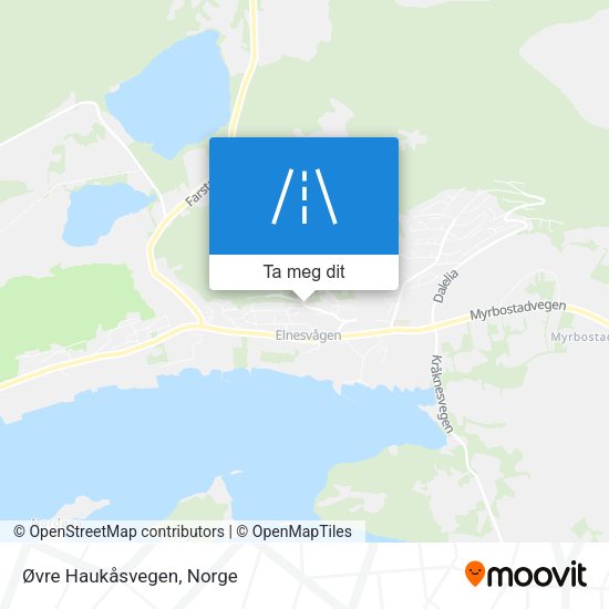 Øvre Haukåsvegen kart