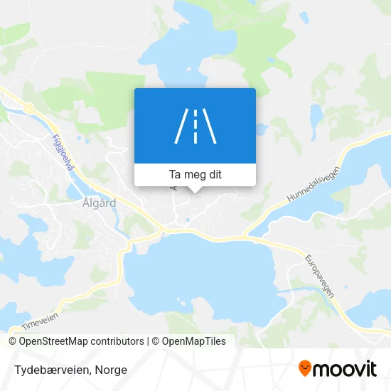 Tydebærveien kart