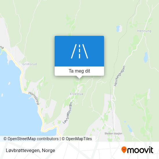 Løvbrøttevegen kart