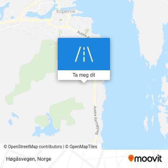 Høgåsvegen kart