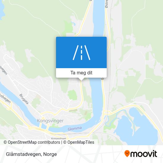 Glåmstadvegen kart