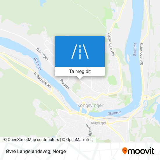 Øvre Langelandsveg kart