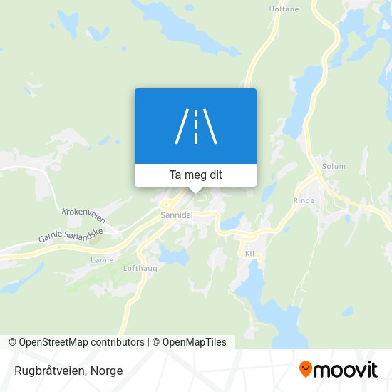 Rugbråtveien kart