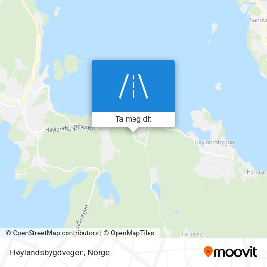 Høylandsbygdvegen kart