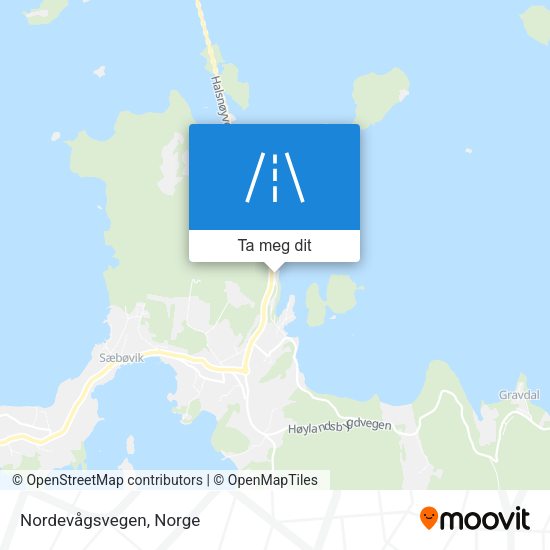 Nordevågsvegen kart