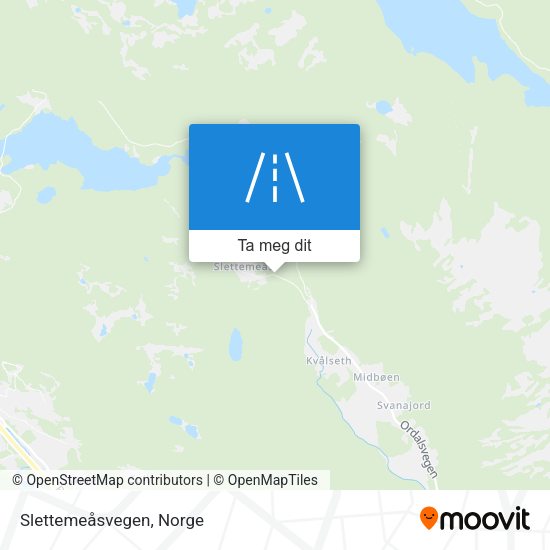 Slettemeåsvegen kart