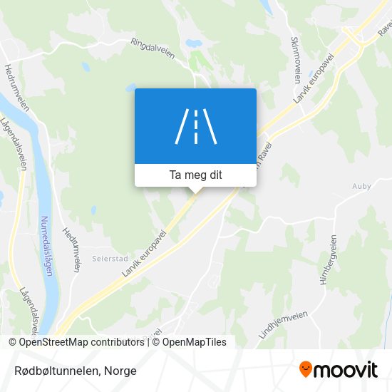 Rødbøltunnelen kart
