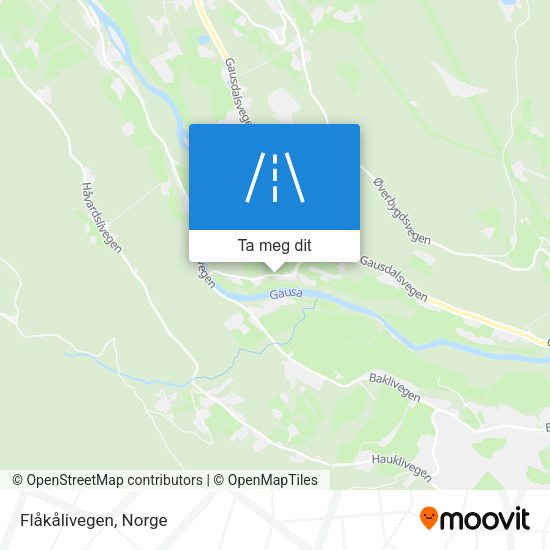 Flåkålivegen kart