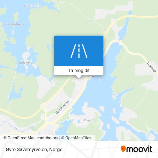 Øvre Savemyrveien kart