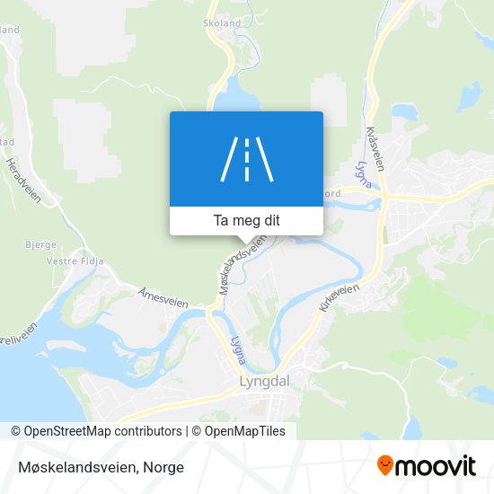 Møskelandsveien kart
