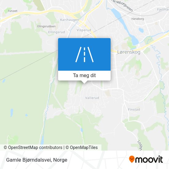 Gamle Bjørndalsvei kart