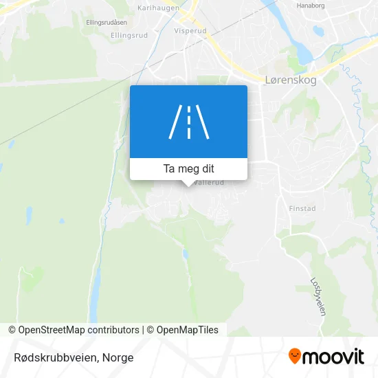 Rødskrubbveien kart