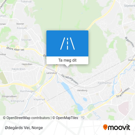 Ødegårds Vei kart