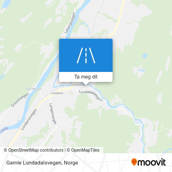 Gamle Lundadalsvegen kart