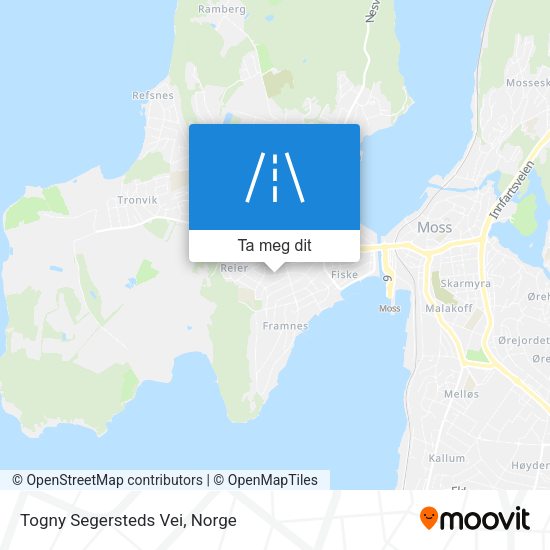 Togny Segersteds Vei kart