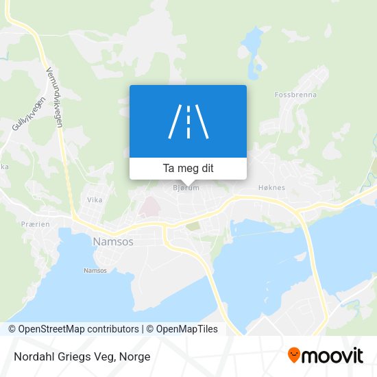 Nordahl Griegs Veg kart