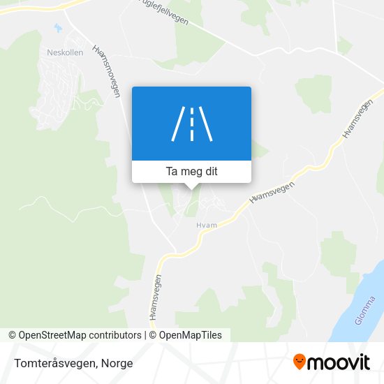 Tomteråsvegen kart
