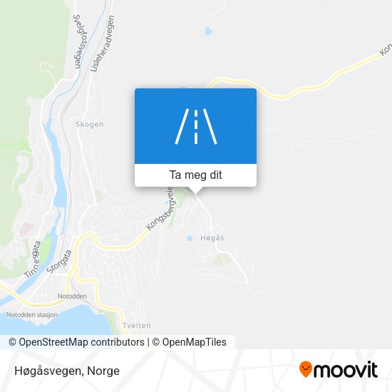 Høgåsvegen kart