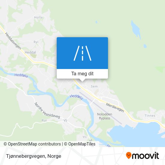 Tjønnebergvegen kart