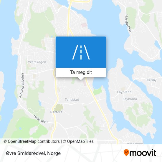Øvre Smidsrødvei kart