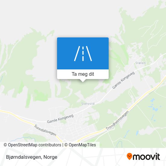 Bjørndalsvegen kart
