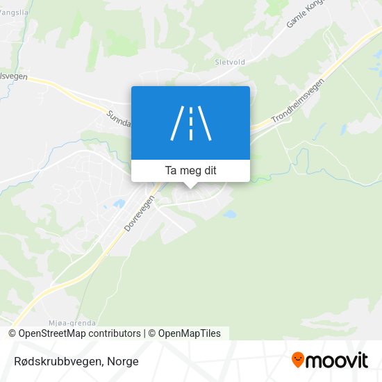 Rødskrubbvegen kart