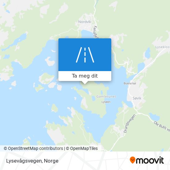 Lysevågsvegen kart