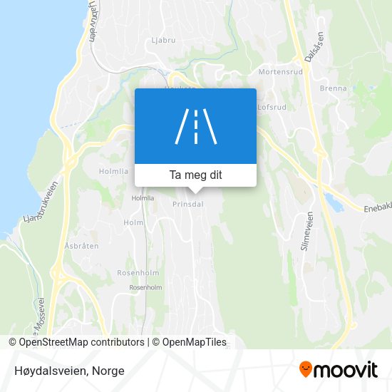 Høydalsveien kart