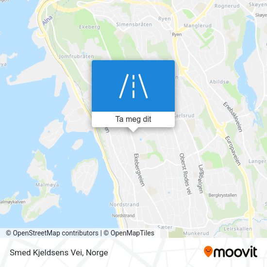 Smed Kjeldsens Vei kart