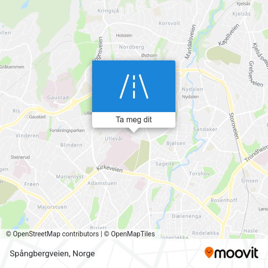 Spångbergveien kart