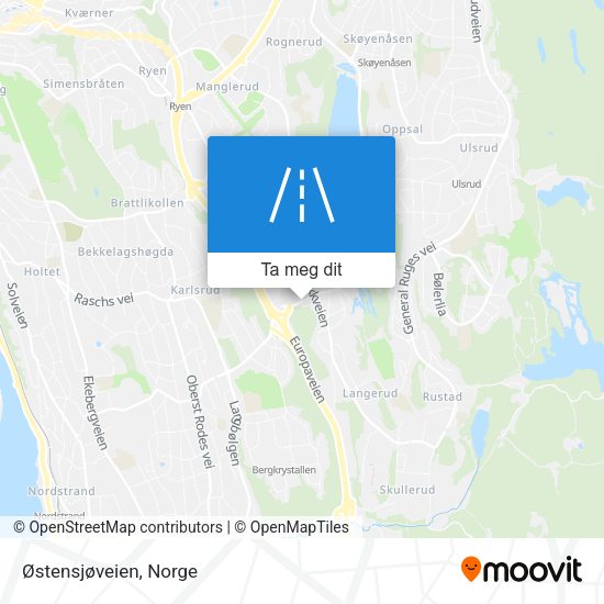 Østensjøveien kart