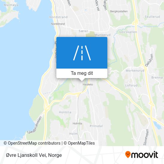 Øvre Ljanskoll Vei kart