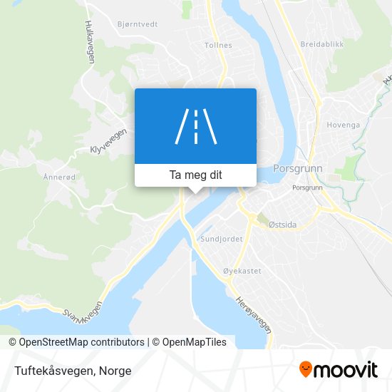 Tuftekåsvegen kart